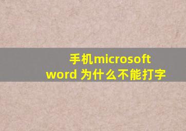 手机microsoft word 为什么不能打字